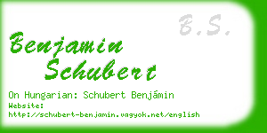 benjamin schubert business card